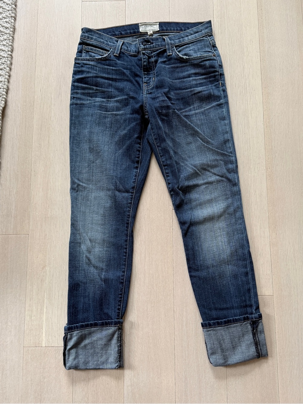 Current/Elliot Dark Wash Cuffed Jeans